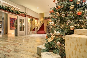 Lobby during Christmas